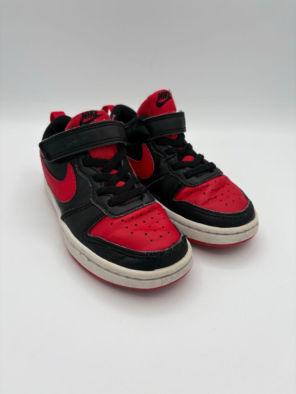 Nike Court Borough Sneakers Red & Black Kids Size 11C